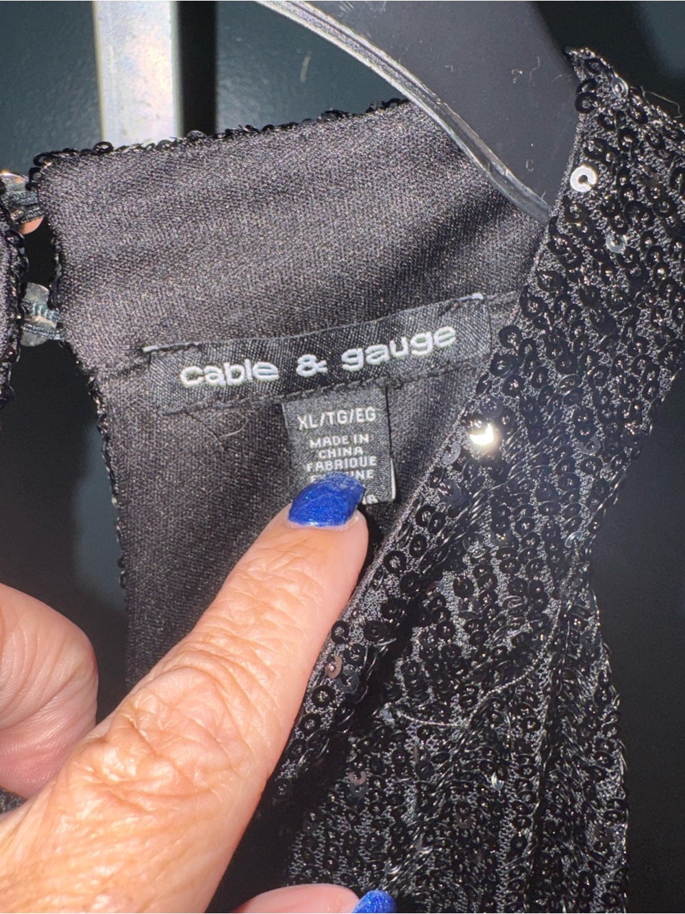 Cable & Gauge Black Sequin Halter-Style Tank Top - Picture 4 of 4